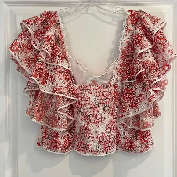 Charo Ruiz Red and White Floral Mini Dress - Picture 3 of 10